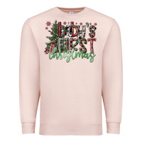 Pale Pink Baby's First Christmas Premium Sweatshirt - CowhideDigitalArt