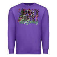 Purple Baby's First Christmas Premium Sweatshirt - CowhideDigitalArt