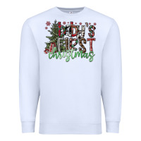 White Baby's First Christmas Premium Sweatshirt - CowhideDigitalArt