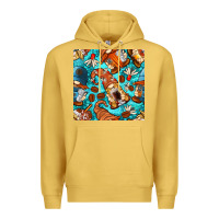 Antique Gold coffee and barista gnomes with glitter seamless pattern bbs Premium Hoodie - BundleAndBundleShop