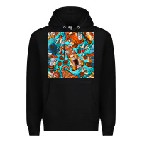 Black coffee and barista gnomes with glitter seamless pattern bbs Premium Hoodie - BundleAndBundleShop