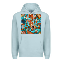 Blue Mist coffee and barista gnomes with glitter seamless pattern bbs Premium Hoodie - BundleAndBundleShop