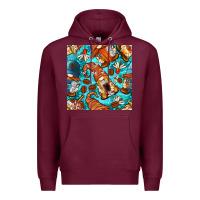 Burgundy coffee and barista gnomes with glitter seamless pattern bbs Premium Hoodie - BundleAndBundleShop