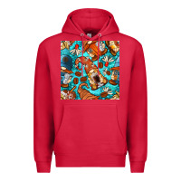 Cardinal coffee and barista gnomes with glitter seamless pattern bbs Premium Hoodie - BundleAndBundleShop