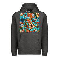Charcoal Heather coffee and barista gnomes with glitter seamless pattern bbs Premium Hoodie - BundleAndBundleShop