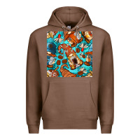 Chestnut coffee and barista gnomes with glitter seamless pattern bbs Premium Hoodie - BundleAndBundleShop
