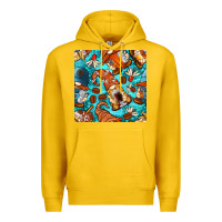 Lemon coffee and barista gnomes with glitter seamless pattern bbs Premium Hoodie - BundleAndBundleShop