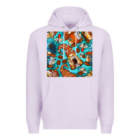 Lilac coffee and barista gnomes with glitter seamless pattern bbs Premium Hoodie - BundleAndBundleShop