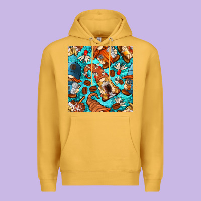 Coffee And Barista Gnomes With Glitter Seamless Pattern Bbs Premium Hoodie Designed By Bundleandbundleshop