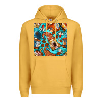 Mustard coffee and barista gnomes with glitter seamless pattern bbs Premium Hoodie - BundleAndBundleShop
