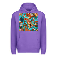 Purple coffee and barista gnomes with glitter seamless pattern bbs Premium Hoodie - BundleAndBundleShop