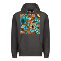 Smoke coffee and barista gnomes with glitter seamless pattern bbs Premium Hoodie - BundleAndBundleShop