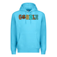 Ocean Blue gobble thanksgiving turkey Premium Hoodie - RanaPortraitStore