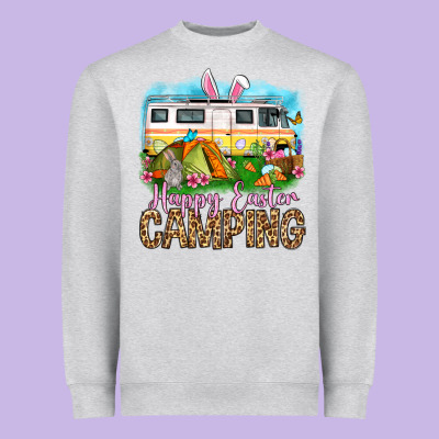 Happy Easter Camping Heavyweight Sweatshirt Designed By Oliviacreatesart