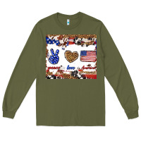 Army Green peace love america Long Sleeve Tee - TumblerDesignByShophia