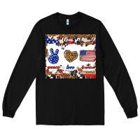 Black peace love america Long Sleeve Tee - TumblerDesignByShophia