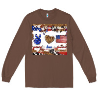 Chestnut peace love america Long Sleeve Tee - TumblerDesignByShophia