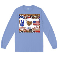 Colony Blue peace love america Long Sleeve Tee - TumblerDesignByShophia