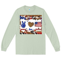 Matcha peace love america Long Sleeve Tee - TumblerDesignByShophia