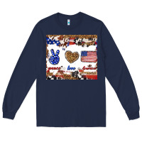 Navy peace love america Long Sleeve Tee - TumblerDesignByShophia