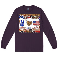 Plum peace love america Long Sleeve Tee - TumblerDesignByShophia