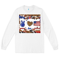 White peace love america Long Sleeve Tee - TumblerDesignByShophia