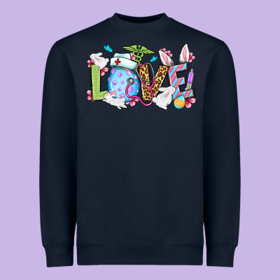 Love Nurse Easter Heavyweight Sweatshirt Designed By Oliviacreatesart