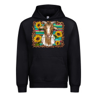 Black goat daisy sunflowers leopard serape glitter Urban Hoodie - Artiststas