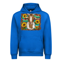 Cobalt goat daisy sunflowers leopard serape glitter Urban Hoodie - Artiststas