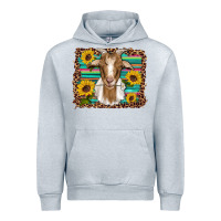 Heather Grey goat daisy sunflowers leopard serape glitter Urban Hoodie - Artiststas