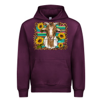 Mauve Wine goat daisy sunflowers leopard serape glitter Urban Hoodie - Artiststas