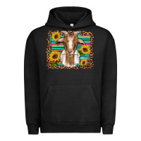 Pigment Black goat daisy sunflowers leopard serape glitter Urban Hoodie - Artiststas