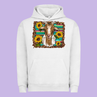 Goat Daisy Sunflowers Leopard Serape Glitter Urban Hoodie Designed By Artiststas