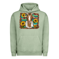 Pigment Oil Green goat daisy sunflowers leopard serape glitter Urban Hoodie - Artiststas