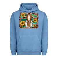 Pigment Pebble Blue goat daisy sunflowers leopard serape glitter Urban Hoodie - Artiststas