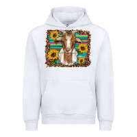 White goat daisy sunflowers leopard serape glitter Urban Hoodie - Artiststas