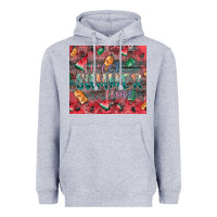 Heather Grey summer vibes Heavyweight Hoodie - CowhideDigitalArt