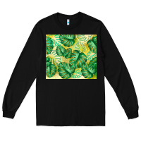 Black monstera leaf Long Sleeve Tee - TumblerDesignByShophia