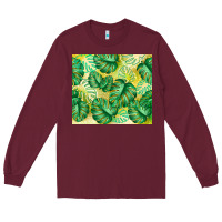 Burgundy monstera leaf Long Sleeve Tee - TumblerDesignByShophia