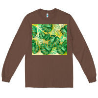 Chestnut monstera leaf Long Sleeve Tee - TumblerDesignByShophia