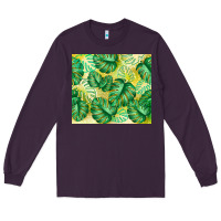 Plum monstera leaf Long Sleeve Tee - TumblerDesignByShophia