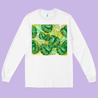 Monstera Leaf Long Sleeve Tee Designed By Tumblerdesignbyshophia