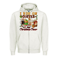 Oatmeal Heather i run on coffee and christmas cheer Zipper Hoodie - FaDigitalArtStudio