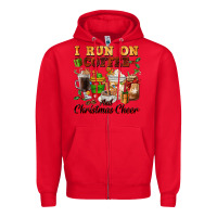 Red i run on coffee and christmas cheer Zipper Hoodie - FaDigitalArtStudio