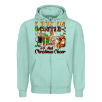 Seafoam i run on coffee and christmas cheer Zipper Hoodie - FaDigitalArtStudio