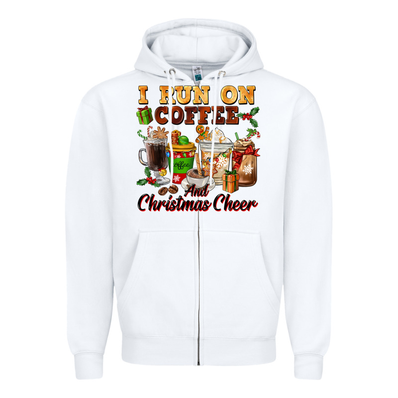 I Run On Coffee And Christmas Cheer Zipper Hoodie by FaDigitalArtStudio | Teevron