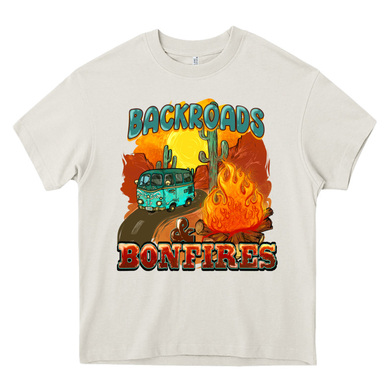 Backroads And Bonfire Heavy Core Tee by NancyCooperArtShop | Teevron