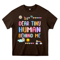 Chocolate Brown dear tiny human behind me Heavy Core Tee - JahusDesignShop