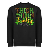 Black St. Patrick's Thick thighs lucky vibes Heavyweight Sweatshirt - OliviaCreatesArt