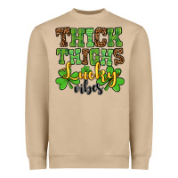 Mushroom St. Patrick's Thick thighs lucky vibes Heavyweight Sweatshirt - OliviaCreatesArt